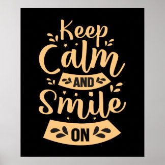Affiche inspiration garder calme sourire mot art employé