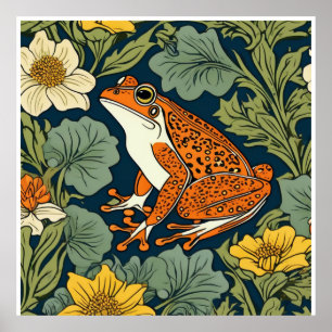 Affiche inspiration grenouille William Morris