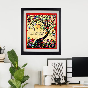 Affiche Inspiration "Make it Happen" Fun Tree Classroom