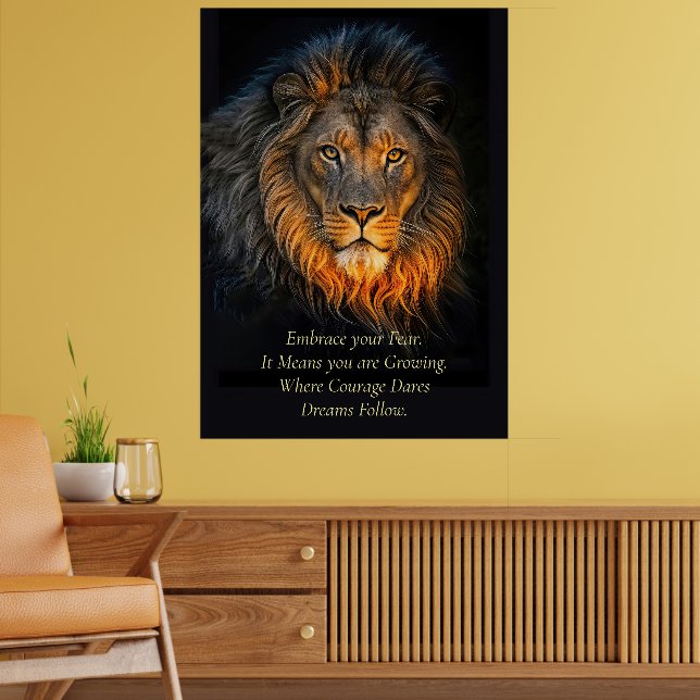 Affiche Inspiration Motivationnelle Embrassez votre Lion d (Salon 2)