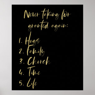 Affiche Inspiration Ne jamais prendre pour la vie de liste