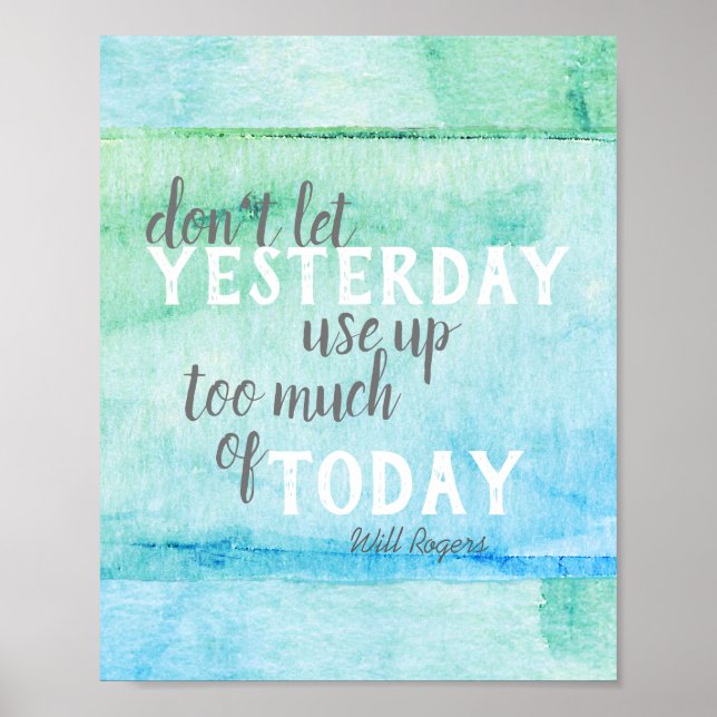 Affiche inspiration Will Rogers cite aquarelle (Devant)