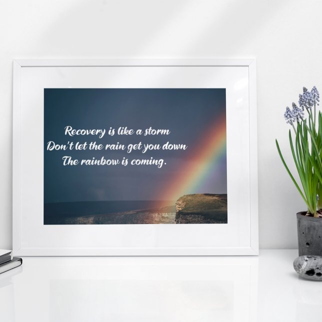 Affiche Inspirational Drug Addiction Recovery Rainbow (Créateur téléchargé)