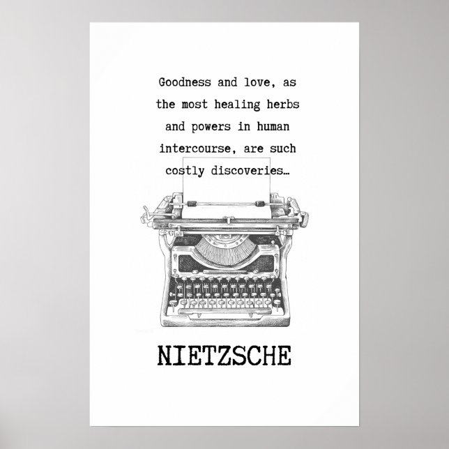 Affiche Inspirational Goodness and Love quote NIETZSCHE (Devant)