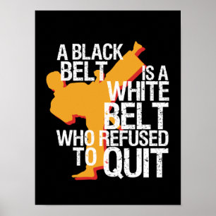 Affiche Inspirational Martial Arts Black Belt Fighter