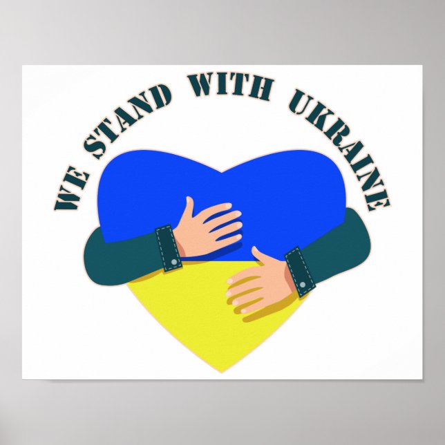 Affiche Inspirational message We stand with Ukraine  (Devant)