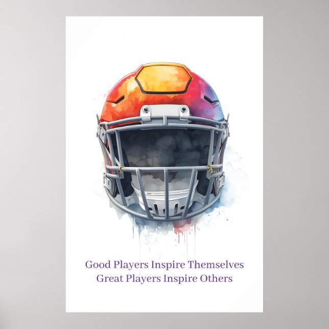 Affiche Inspirational Motivational Football Helmet  (Devant)