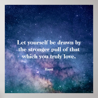 Affiche Inspirational Motivational Rumi Quote Universe