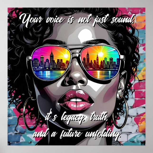 Affiche Inspirational Quote and City Woman (Devant)