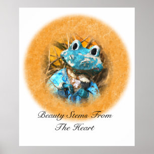 Affiche Inspirational Quotes You Are Beautiful Frog Prince