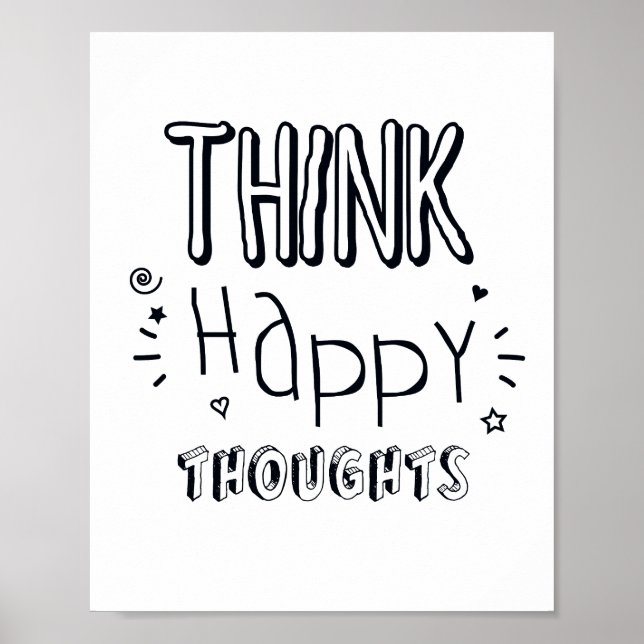 Affiche Inspirationnel noir et blanc typographie scandinav (Devant)