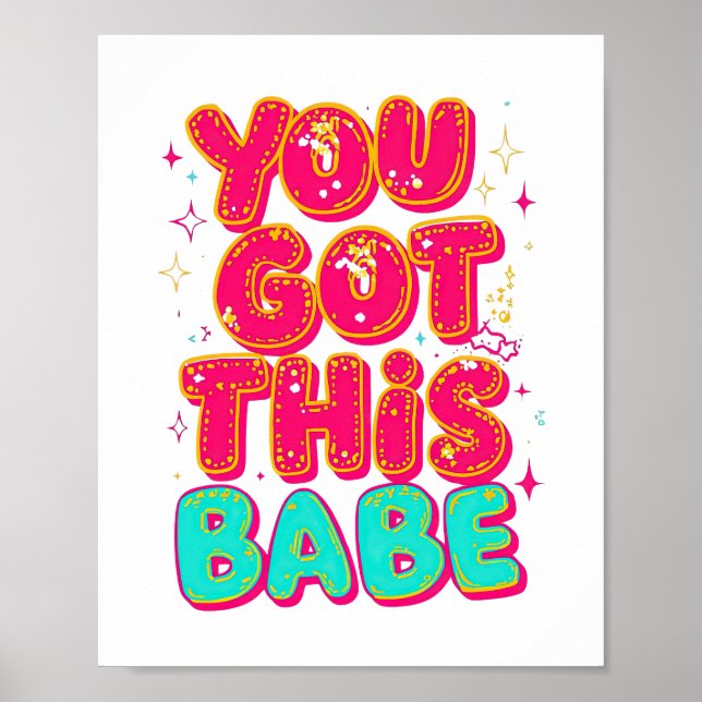 Affiche Inspirationnel "Tu Vas Réussir Bébé" Empowerment (Devant)