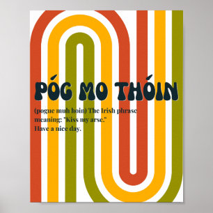 Affiche Inspiré des années 70 Póg mo thóin irlandais