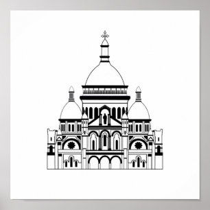 Affiche Inspiré par le Sacré Coeur, Montmartre