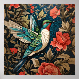 Affiche Inspiré par l'élégant colibri William Morris volan
