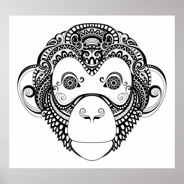 Affiche Inspired Monkey Design 2 (Devant)