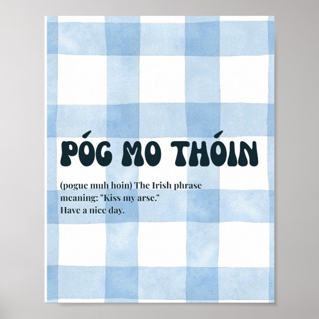Affiche inspirée d'Irlande Póg mo thóin à la maiso (Devant)