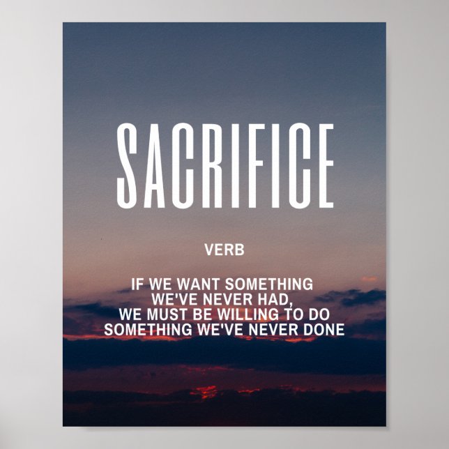 Affiche Inspirer La Citation Sur Le Sacrifice (Devant)