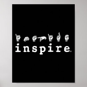 Affiche inspirer la marque ASL American Sign Language Deaf