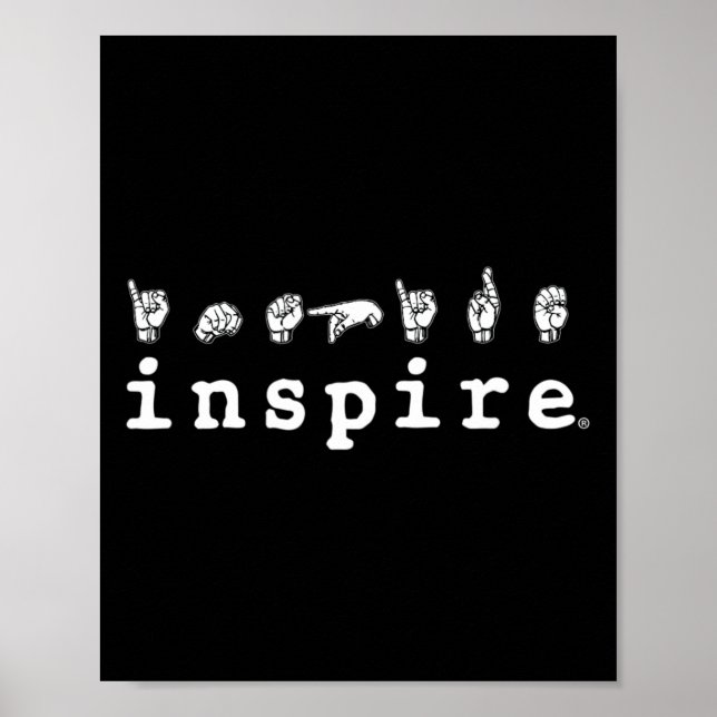 Affiche inspirer la marque ASL American Sign Language Deaf (Devant)