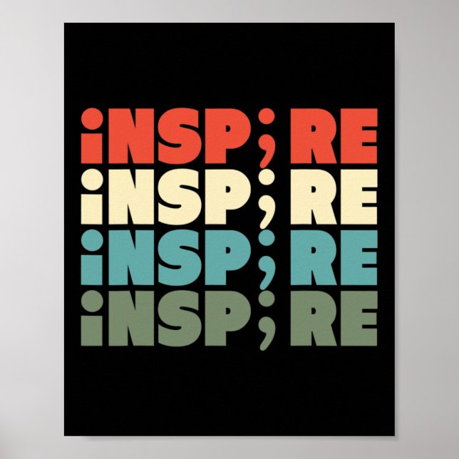 Affiche Inspirer le projet Semicolon de sensibilisation au (Devant)