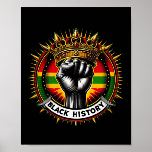 Affiche Inspirer les leaders noirs Poing de puissance main