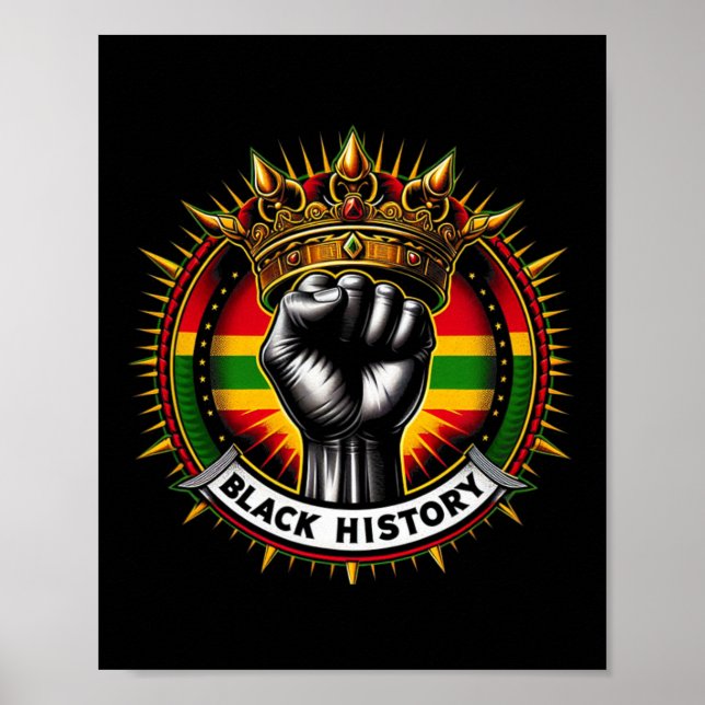 Affiche Inspirer les leaders noirs Poing de puissance main (Devant)