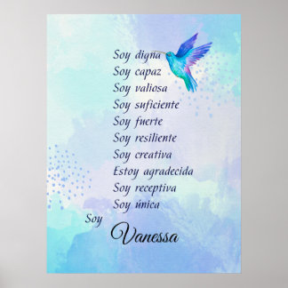 Affiche Inspirer votre voyage avec des affirmations Espagn
