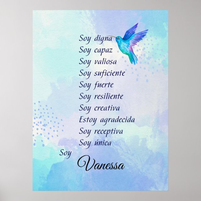Affiche Inspirer votre voyage avec des affirmations Espagn (Devant)
