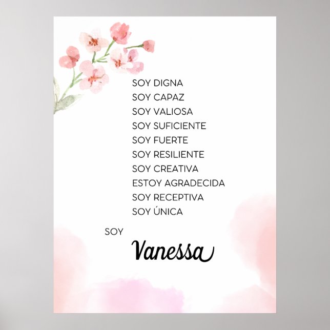 Affiche Inspirer votre voyage avec des affirmations Espagn (Devant)