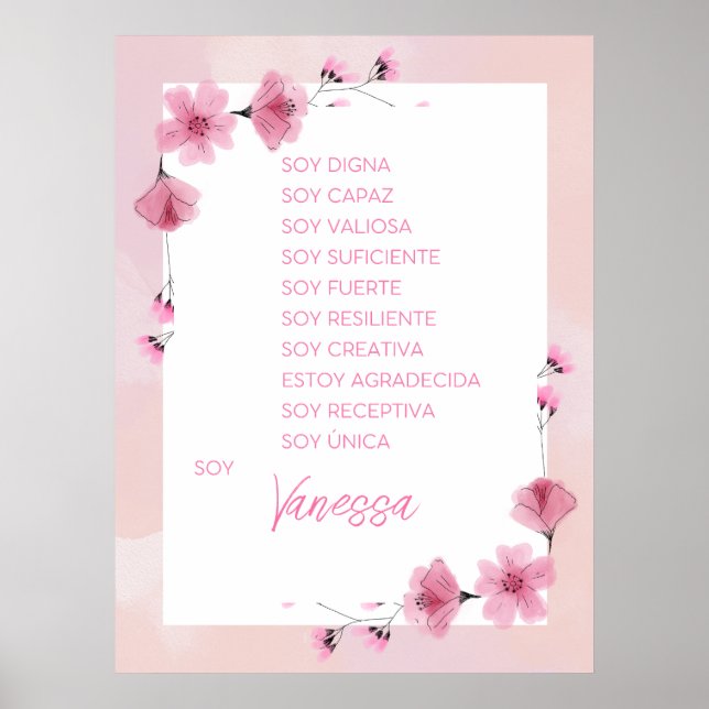 Affiche Inspirer votre voyage avec des affirmations Espagn (Devant)