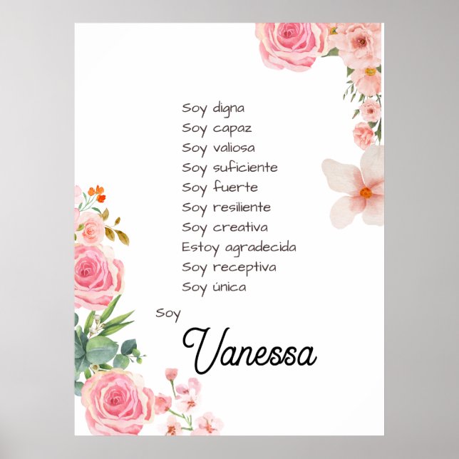 Affiche Inspirer votre voyage avec des affirmations Espagn (Devant)