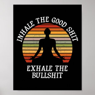 Affiche Inspirez Bien Exhalez Taureau Citation Drôle Yoga