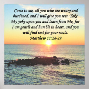 AFFICHE INSPIRING MATTHEW 11:28 DESIGN PHOTO DE LEVER
