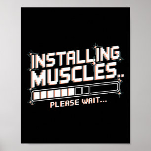 Affiche Installation de Muscles Drôle Weighting Workout Gy