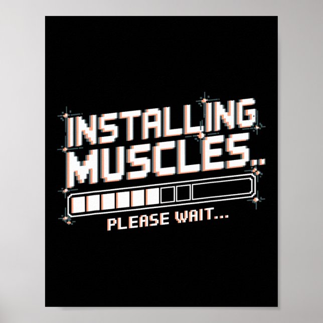 Affiche Installation de Muscles Drôle Weighting Workout Gy (Devant)