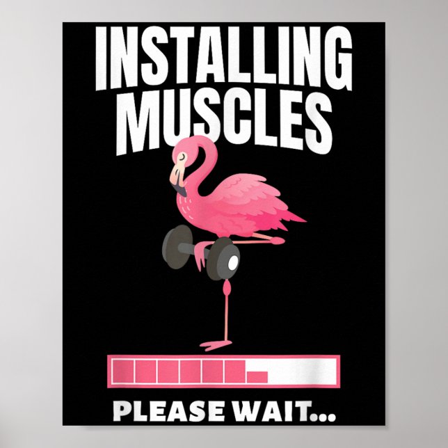 Affiche Installation de Muscles Flamant rose Exercice Fitn (Devant)