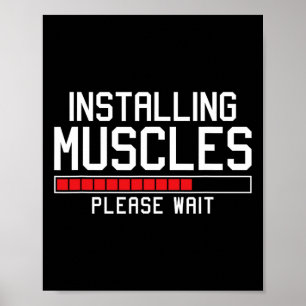 Affiche Installation De Muscles Veuillez Attendre Gymnase 