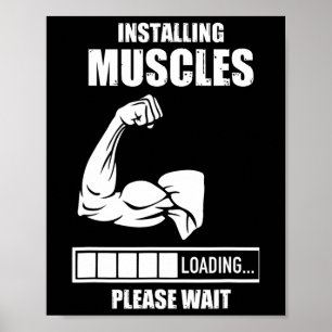 Affiche Installation De Muscles Veuillez Patienter Gym Bod
