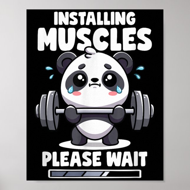 Affiche Installation Muscles Veuillez Patienter Panda Lift (Devant)