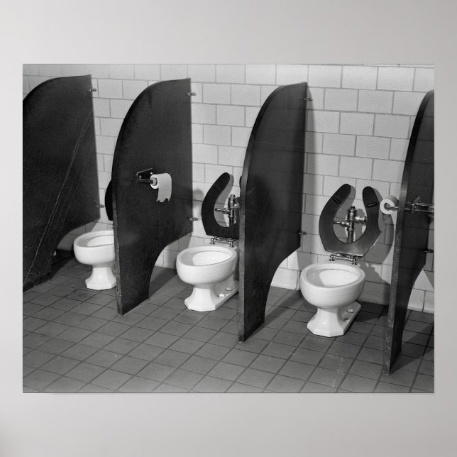 Affiche Installations Sanitaires, 1943. Photo Ancienne (Devant)