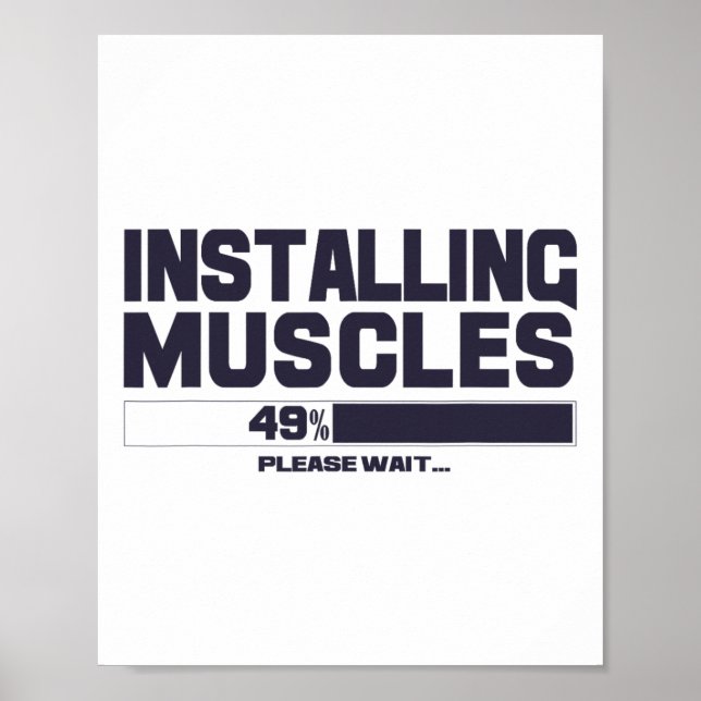Affiche Installer des muscles drôle sport gym musculation  (Devant)