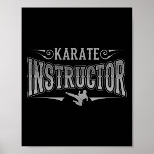 Affiche Instructeur de karaté Ceinture noire Arts martiaux
