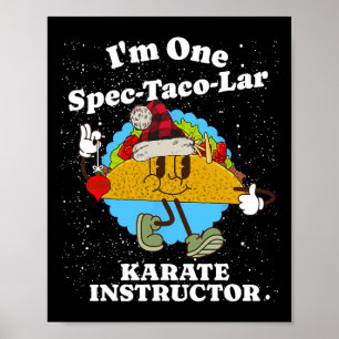 Affiche Instructeur de karaté Noël Funny Taco Pun Citation
