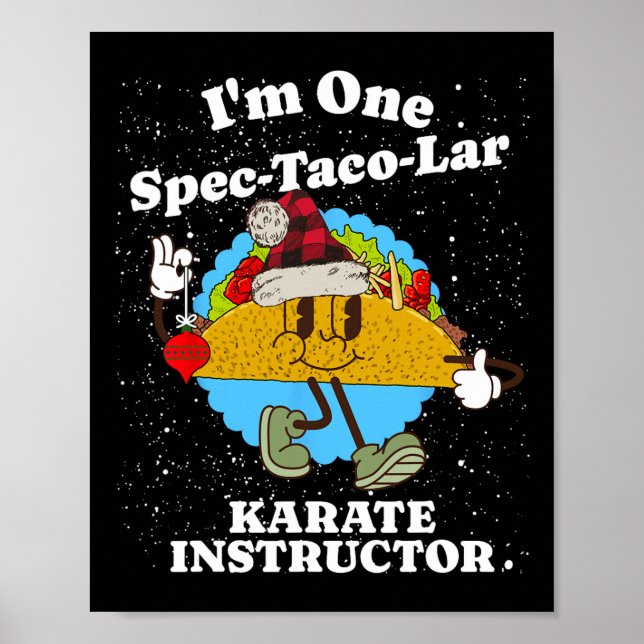 Affiche Instructeur de karaté Noël Funny Taco Pun Citation (Devant)