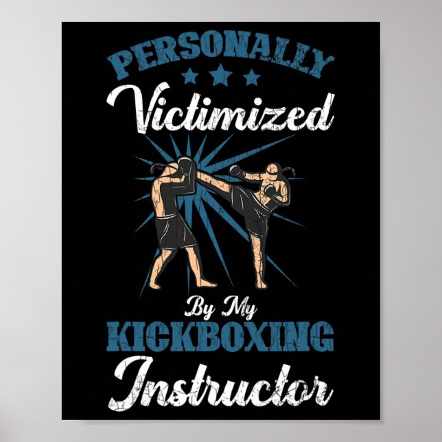Affiche Instructeur de kickboxing Kick Boxer drôle Boxe Gr (Devant)