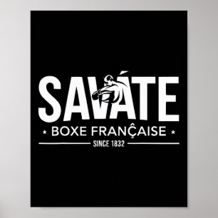 Affiche Instructeur de Savate Arts Martiaux Français Boxe