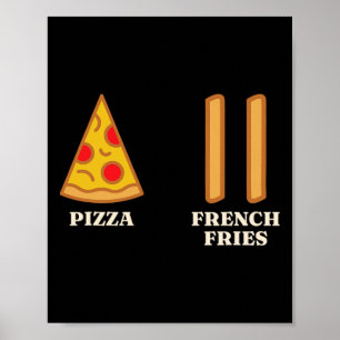 Affiche Instructeur de ski débutant Pizza Fries Français