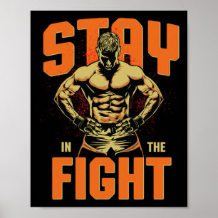 Affiche Instructeur de sport drôle entraîneur de boxe amat