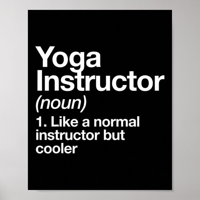 Affiche Instructeur de Yoga Funny Définition Entraîneur de (Devant)